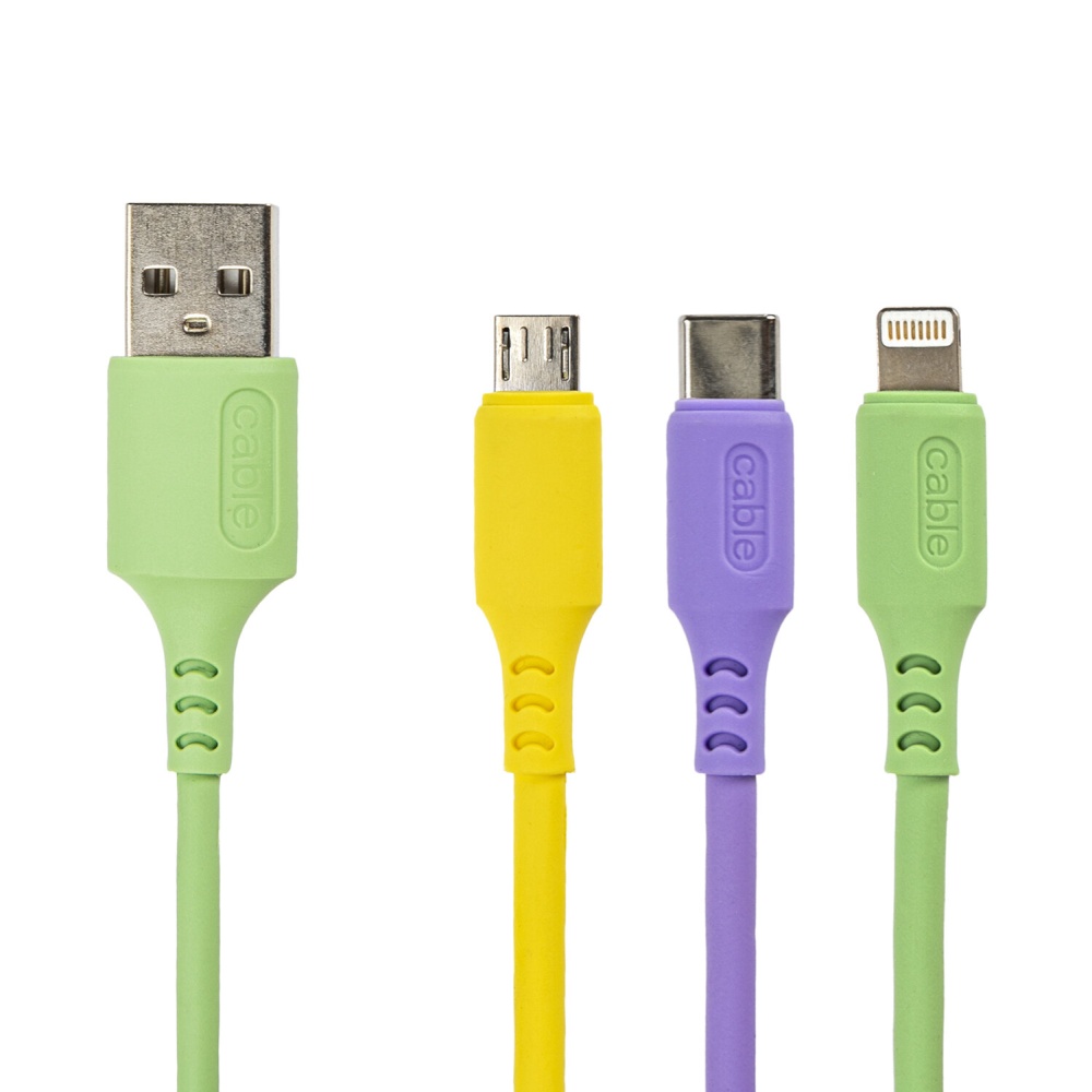 картинка Кабель зарядный SONNEN 3 в 1 USB 2.0 AM — Micro USB/USB Type C/Lightning, 1,0 м, медь, 513562 от магазина Альфанит в Кунгуре