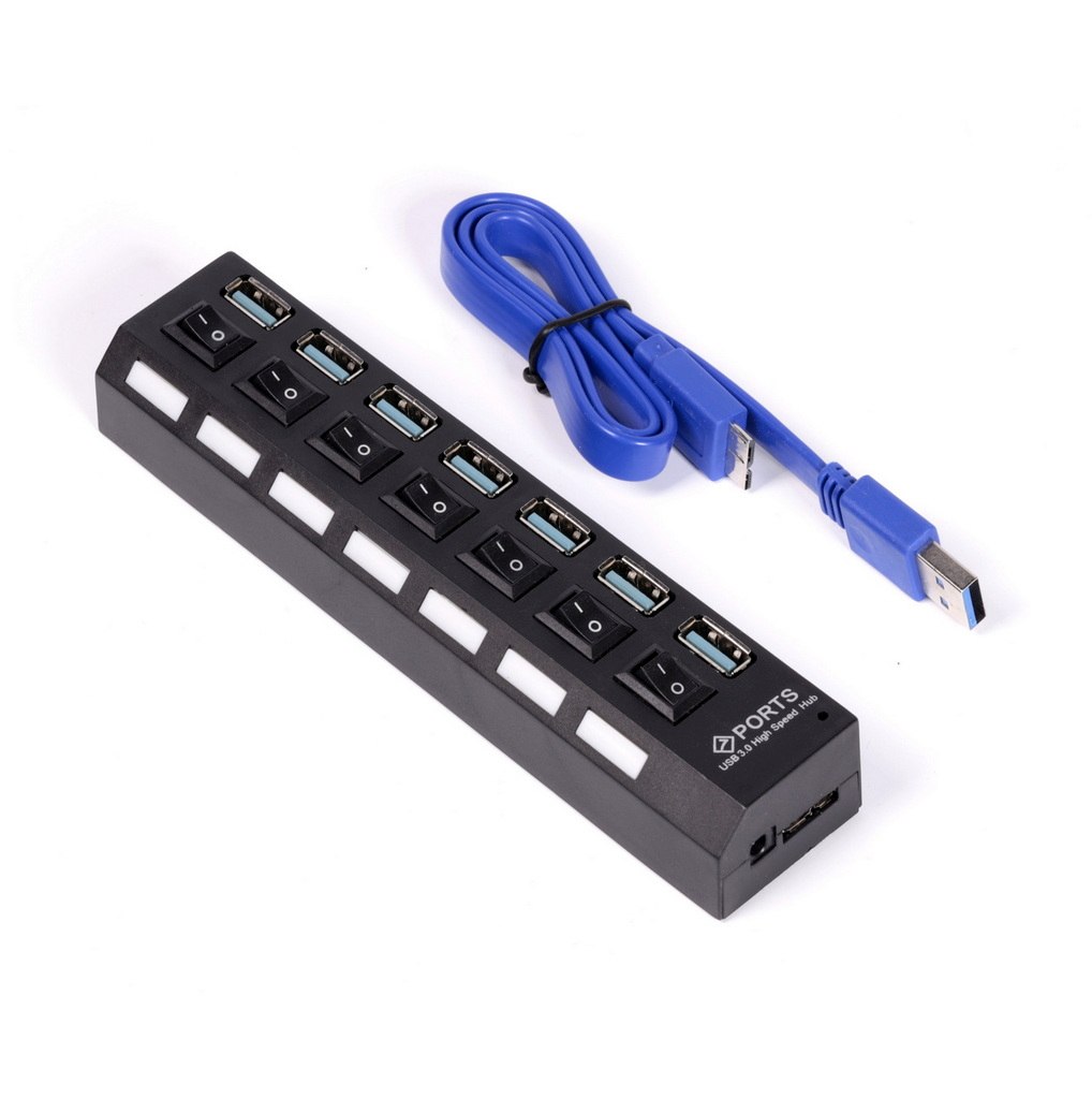картинка Разветвитель SmartBuy 7307-B, USB 3.0, 7 портов, черный, SBHA-7307-B от магазина Альфанит в Кунгуре