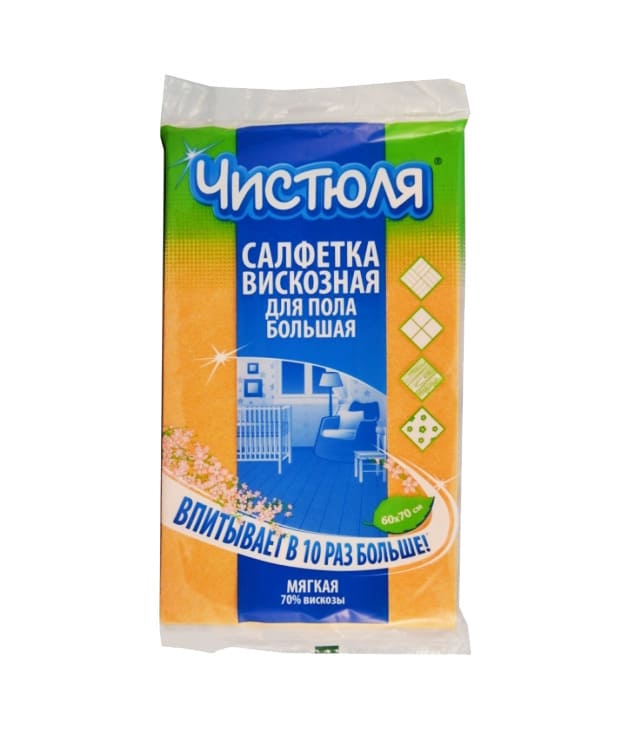 картинка Салфетка для пола, 60*70 см, вискоза, для пола, мягкая, Чистюля от магазина Альфанит в Кунгуре