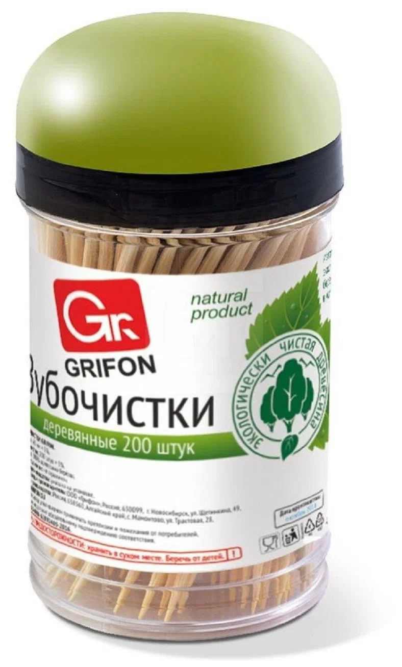 картинка Зубочистки, 200 шт, 400-003, GRIFON от магазина Альфанит в Кунгуре