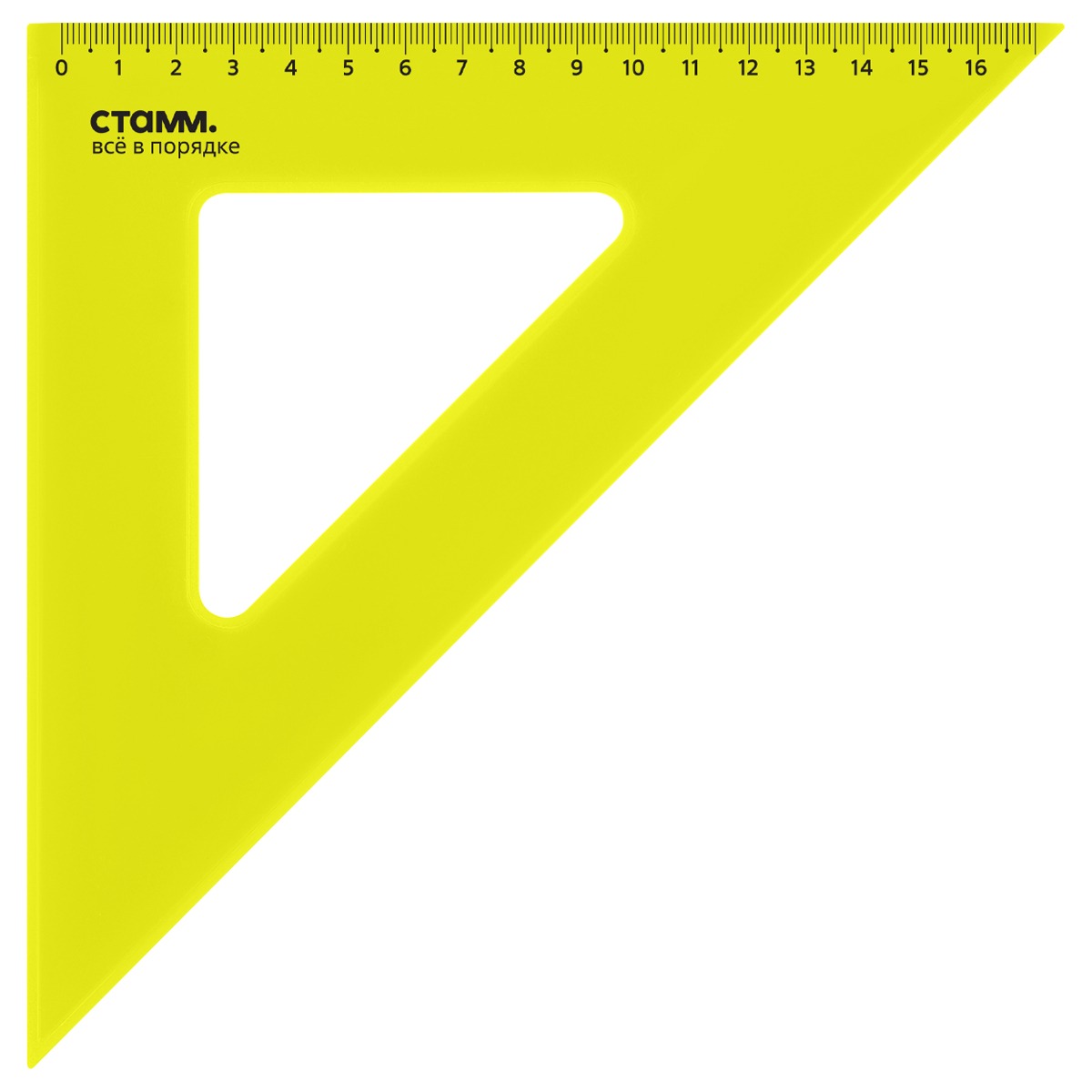 картинка Треугольник 45°, 16 см, пластик, флуоресцентный, "Neon Cristal", ТК57 от магазина Альфанит в Кунгуре