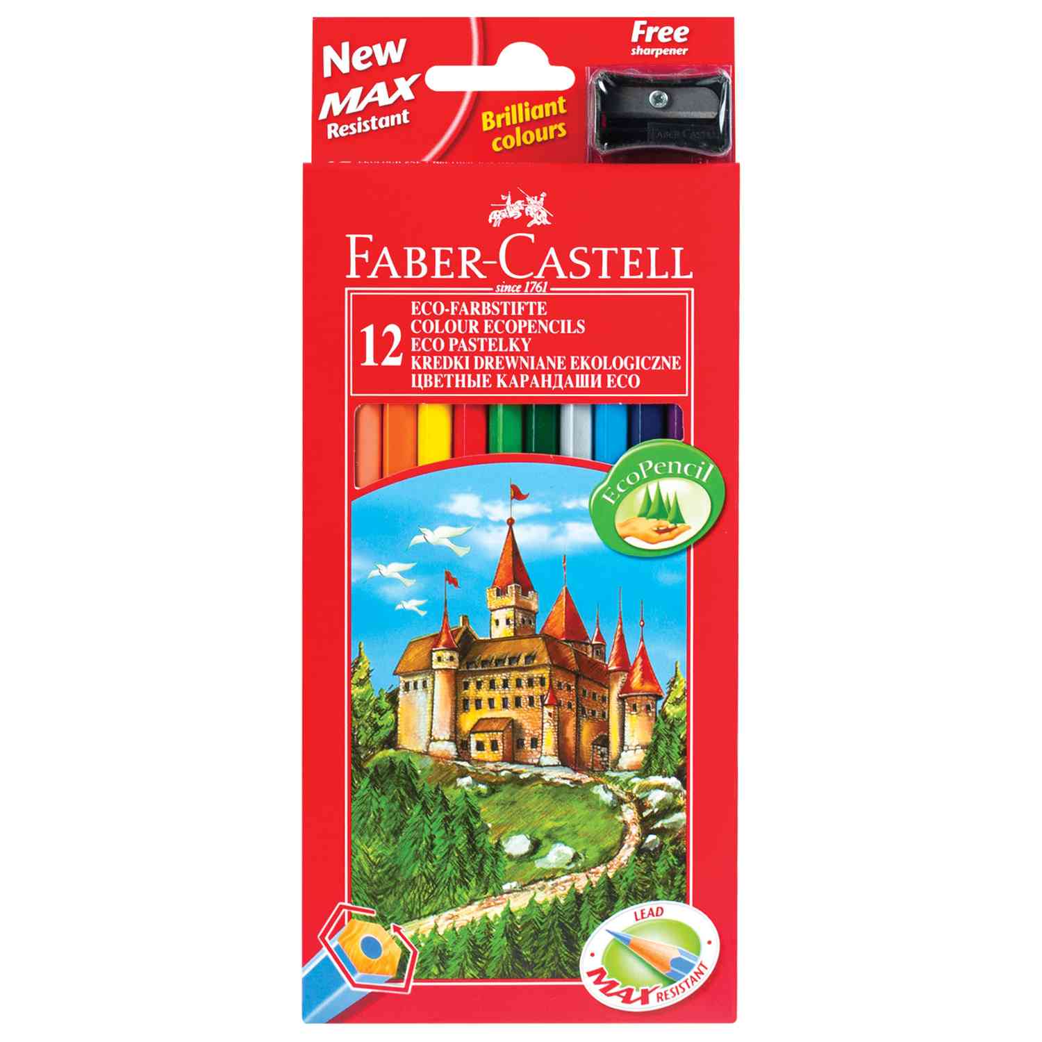 картинка Карандаши цветные, 12 цв, 12 шт, дерево, Faber-Castell, 120112 от магазина Альфанит в Кунгуре