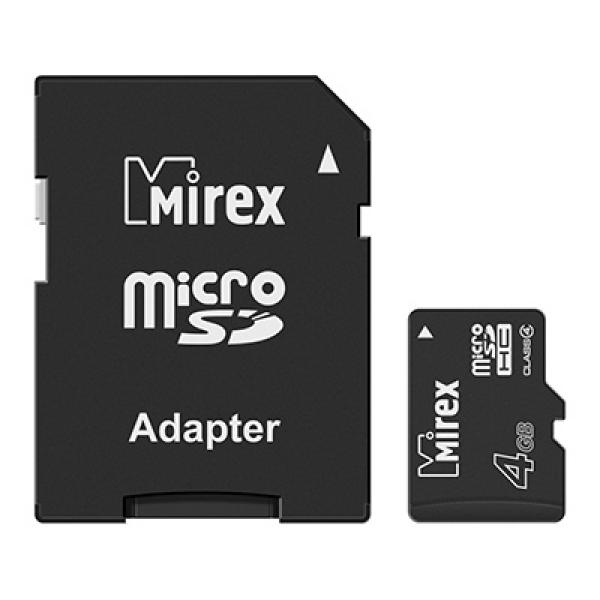 картинка Карта памяти micro-SDHC Mirex 8 GB Class 4, с адаптером, 13613-ADTMSD08 от магазина Альфанит в Кунгуре