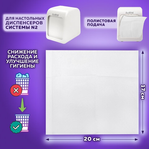 картинка Салфетки бумажные, 300 шт, 2 слоя, цвет белый, 36 пачек, целлюлоза, "Premium", LAIMA, 115501 от магазина Альфанит в Кунгуре
