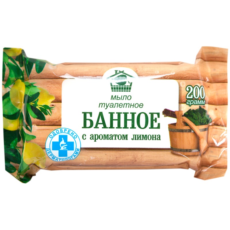 картинка Мыло, 200 гр, "Банное. Лимон", Меридиан от магазина Альфанит в Кунгуре