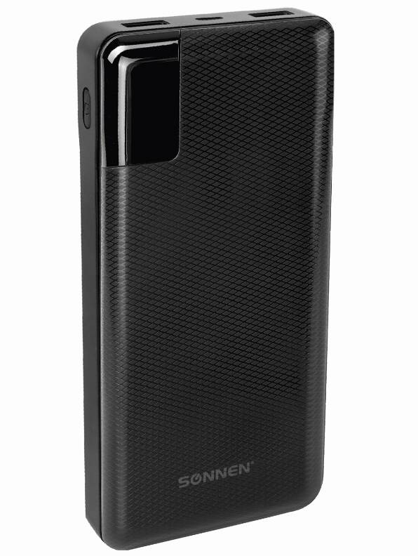 картинка Портативный аккумулятор Sonnen powerbank Q60P, 20000 мАч, 2*USB, 263033 от магазина Альфанит в Кунгуре