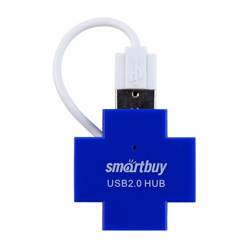 картинка Разветвитель SmartBuy SBHA-6900-B, USB 2.0, 4 порта, синий от магазина Альфанит в Кунгуре