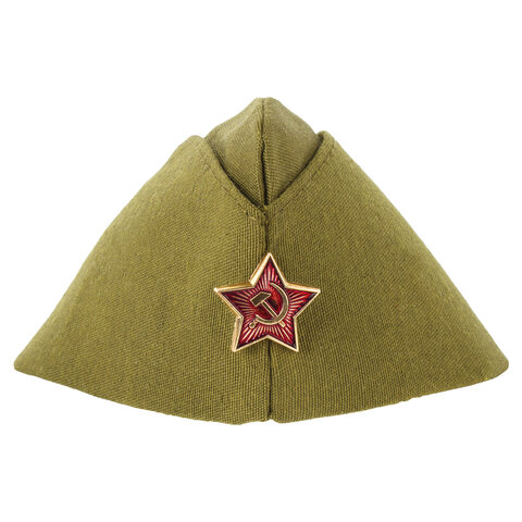 картинка Пилотка, военная однослойная, металлическая красная звезда, размер  56 универсальный, Пчелка, ПЛ-11, 550211 от магазина Альфанит в Кунгуре