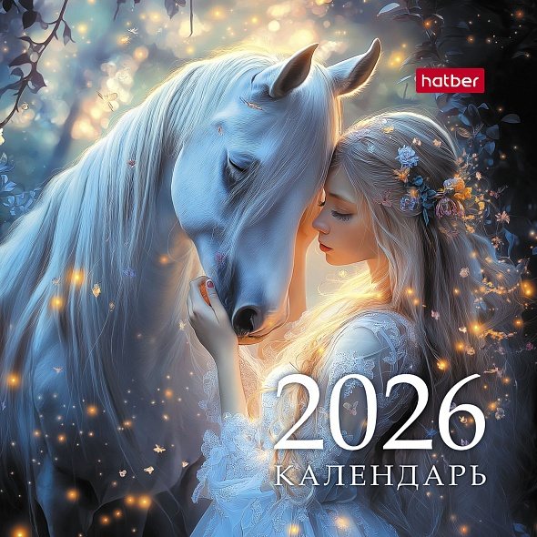 картинка Календарь-домик перекидной 2026 год, 10,1*10,1 см, "Год Лошади", Hatber, 12КД6гр_33372 от магазина Альфанит в Кунгуре