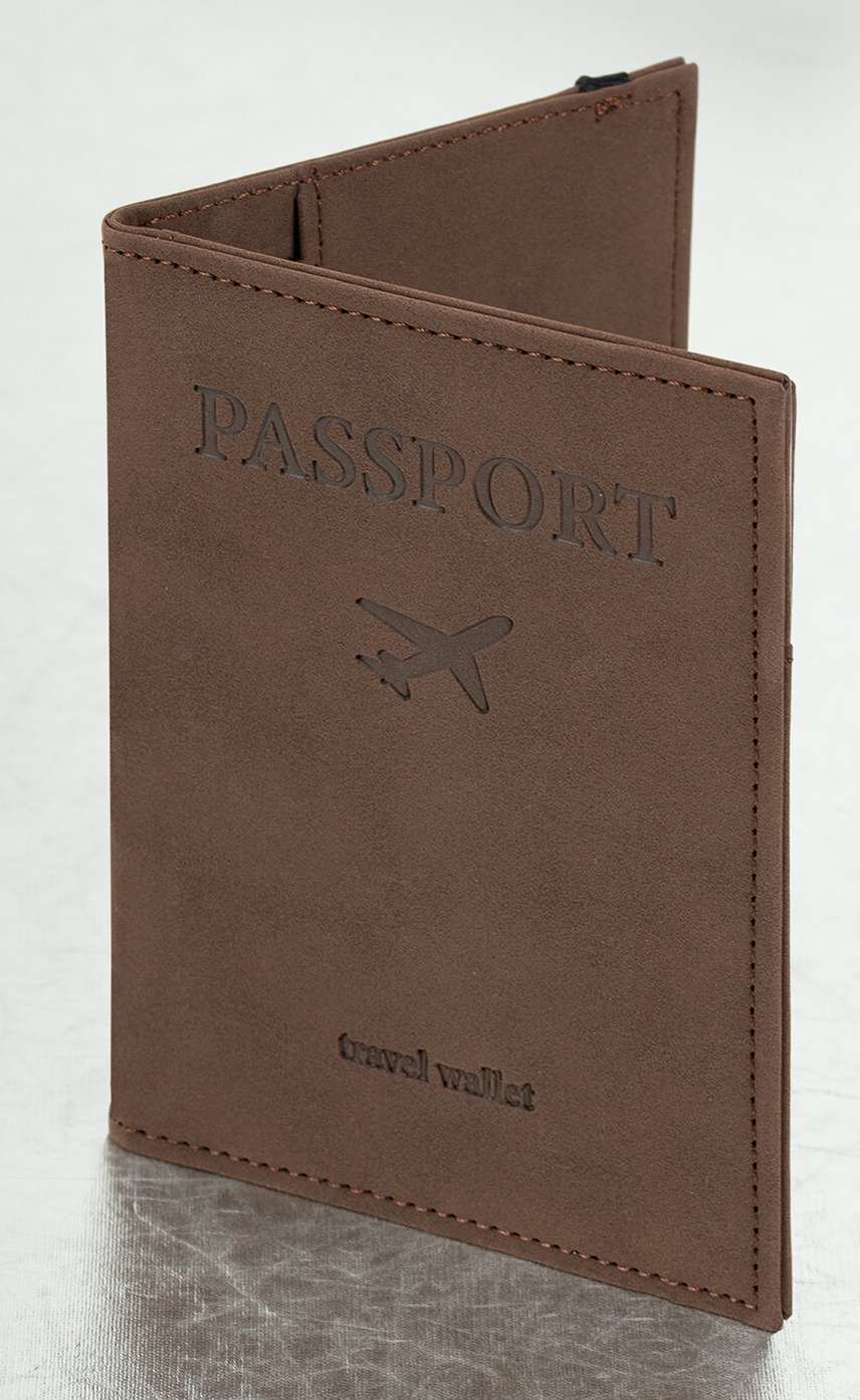картинка Обложка для паспорта, экокожа, коричневый, "Passport", BRAUBERG, 238204 от магазина Альфанит в Кунгуре