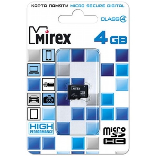 картинка Карта памяти micro-SDHC Mirex 4 GB Class 4, 13612-MCROSD04 от магазина Альфанит в Кунгуре