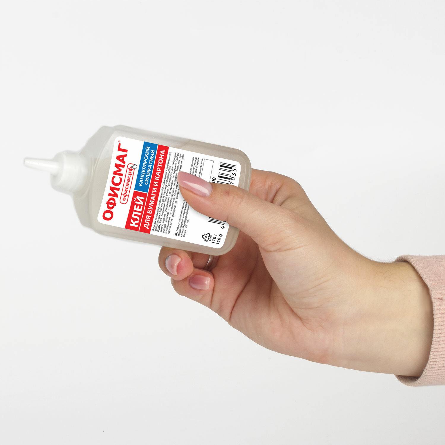 картинка Клей канцелярский силикатный, 110 гр, ОФИСМАГ, 224600 от магазина Альфанит в Кунгуре