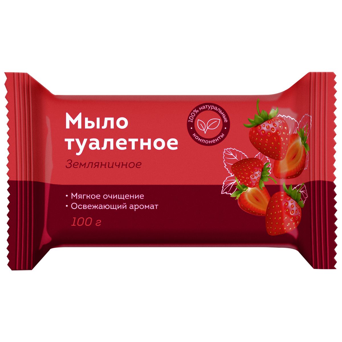 картинка Мыло, 100 гр, флоу-пак, "Земляничное", OfficeClean, 340312 от магазина Альфанит в Кунгуре
