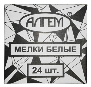 картинка Мел белый, 24 шт, квадратный, в коробке, АЛГЕМ, НМБ-24 от магазина Альфанит в Кунгуре