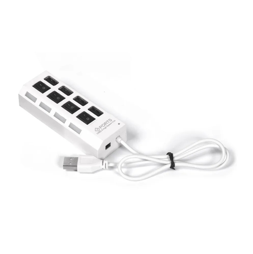 картинка Разветвитель SmartBuy SBHA-7204-W, USB, 4 порта, белый, с выключателями от магазина Альфанит в Кунгуре