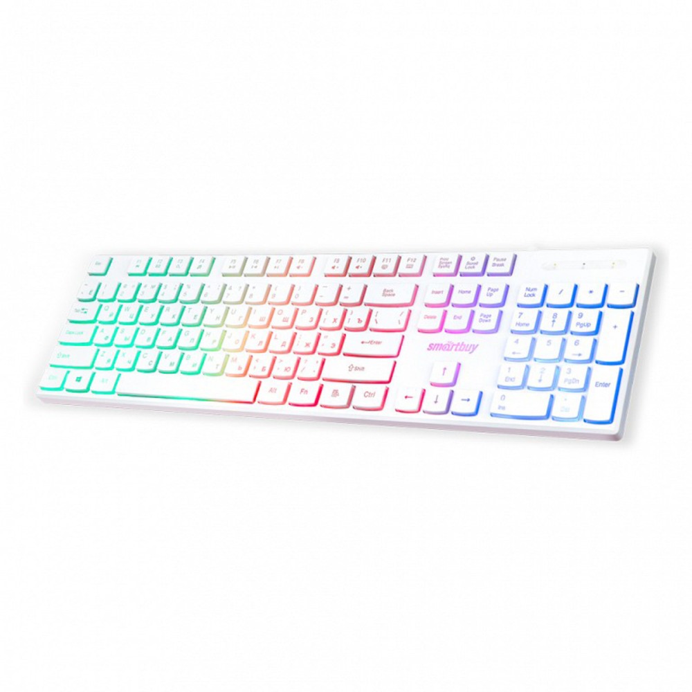 картинка Клавиатура проводная SmartBuy 251 ONE, USB, белый, подсветка, SBK-251U-W от магазина Альфанит в Кунгуре