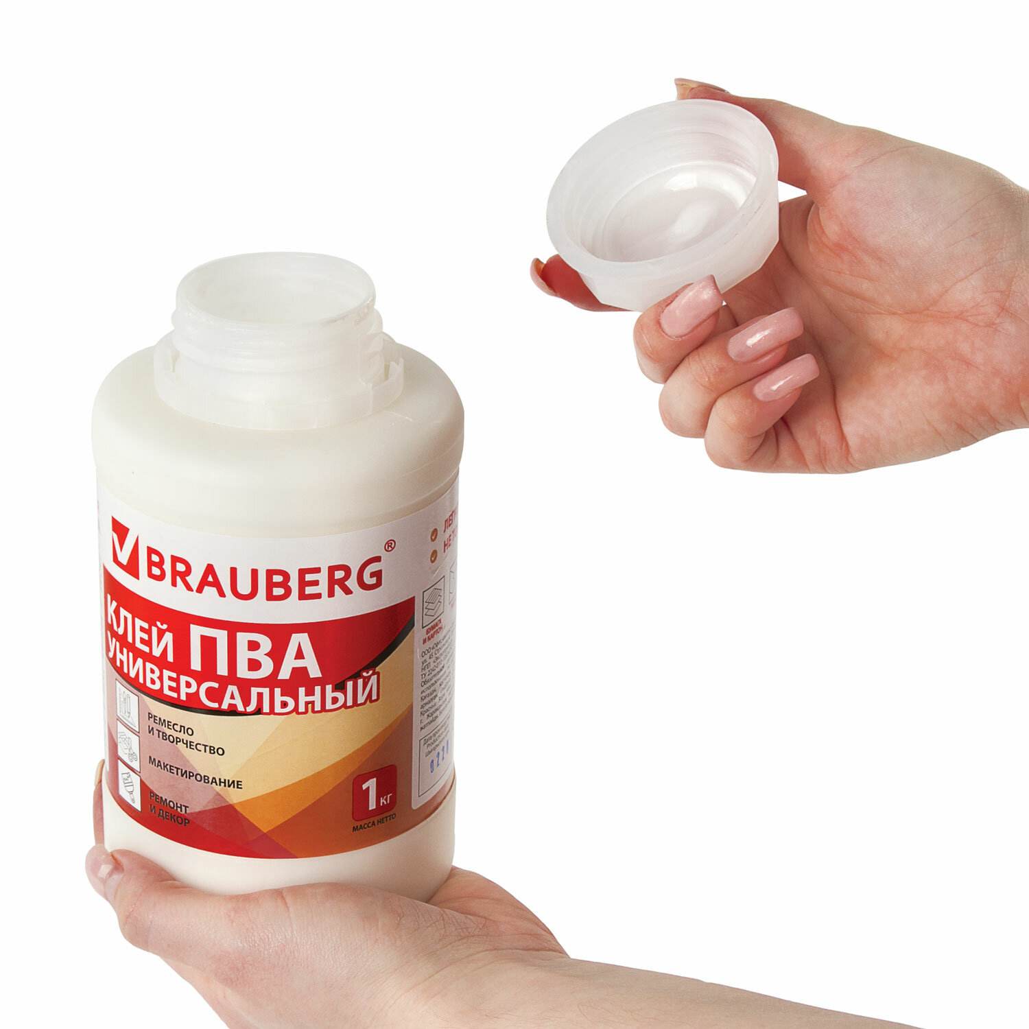 картинка Клей ПВА, 1 кг, универсальный, BRAUBERG, 600983 от магазина Альфанит в Кунгуре