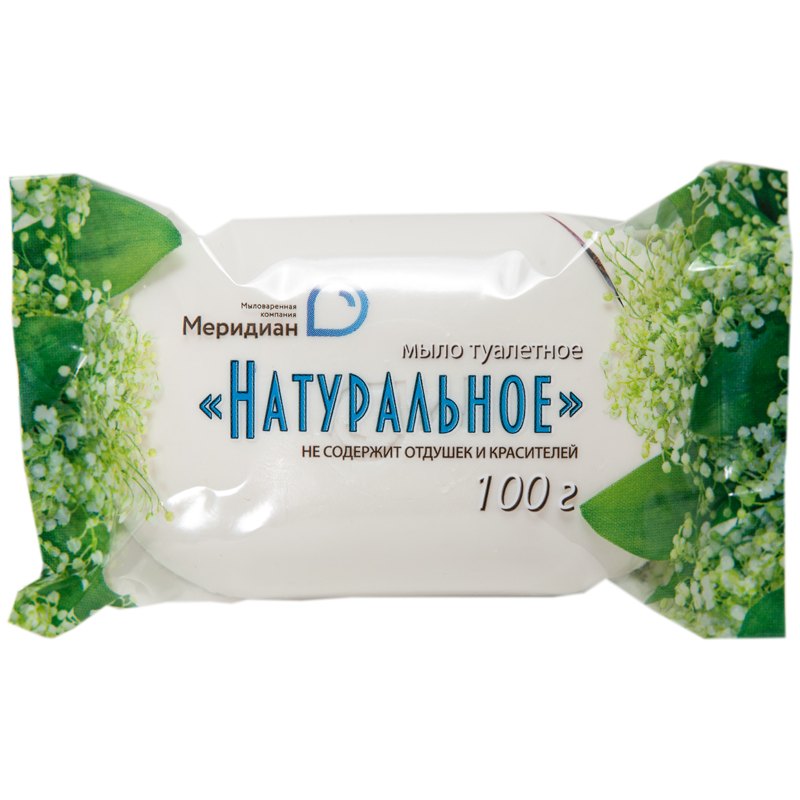 картинка Мыло, 100 гр, "Натуральное", Меридиан от магазина Альфанит в Кунгуре