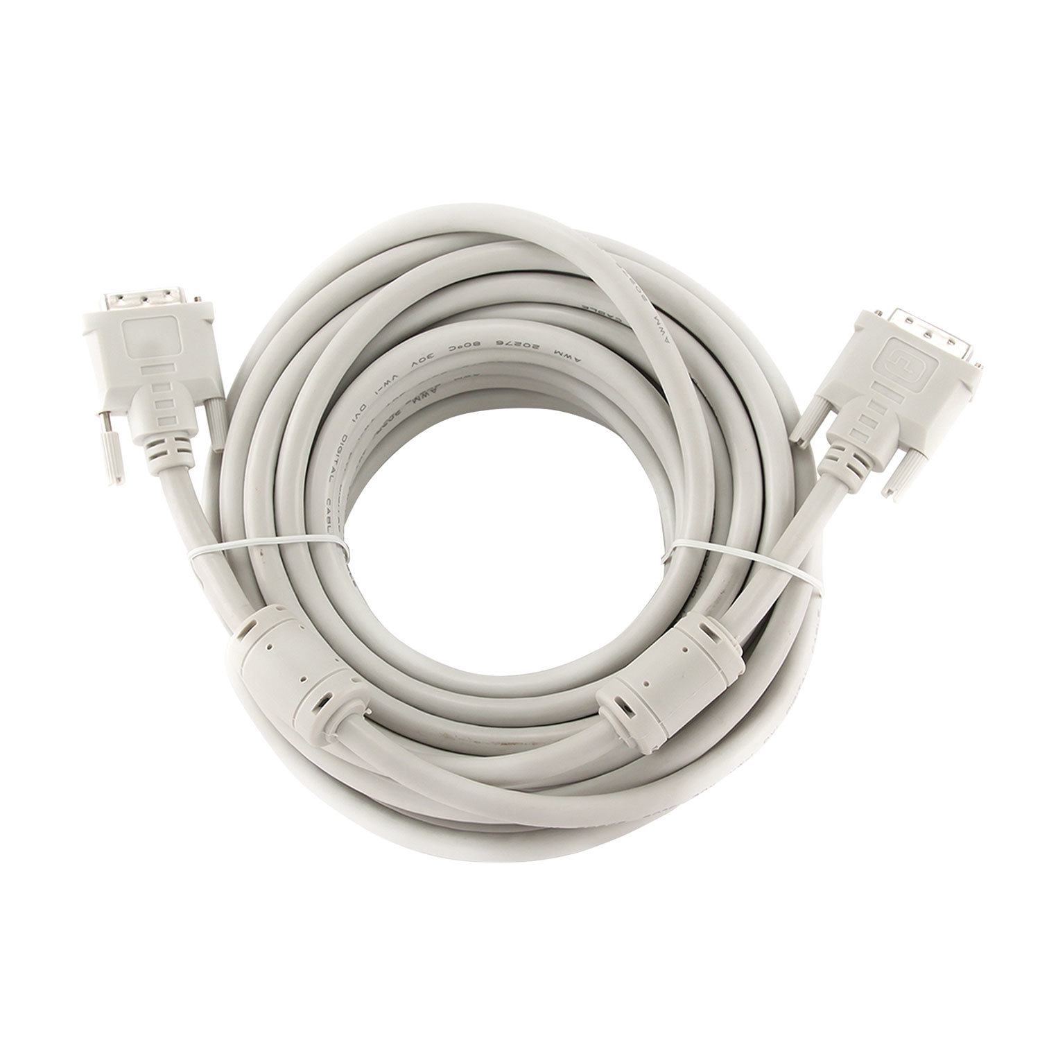 картинка Кабель DVI-D dual link 10 м, экранированный, ферритовые кольца, Gembird, серый, CC-DVI2-10M от магазина Альфанит в Кунгуре