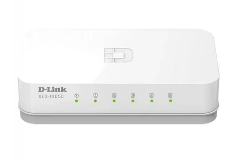 картинка Коммутатор D-Link DES-1005C, 5 портов, 10/100 Мбит/с, неуправляемый от магазина Альфанит в Кунгуре