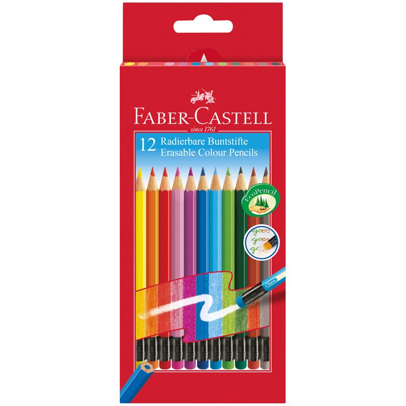 картинка Карандаши цветные, 12 цв, 12 шт, дерево, Faber-Castell, 116612 от магазина Альфанит в Кунгуре