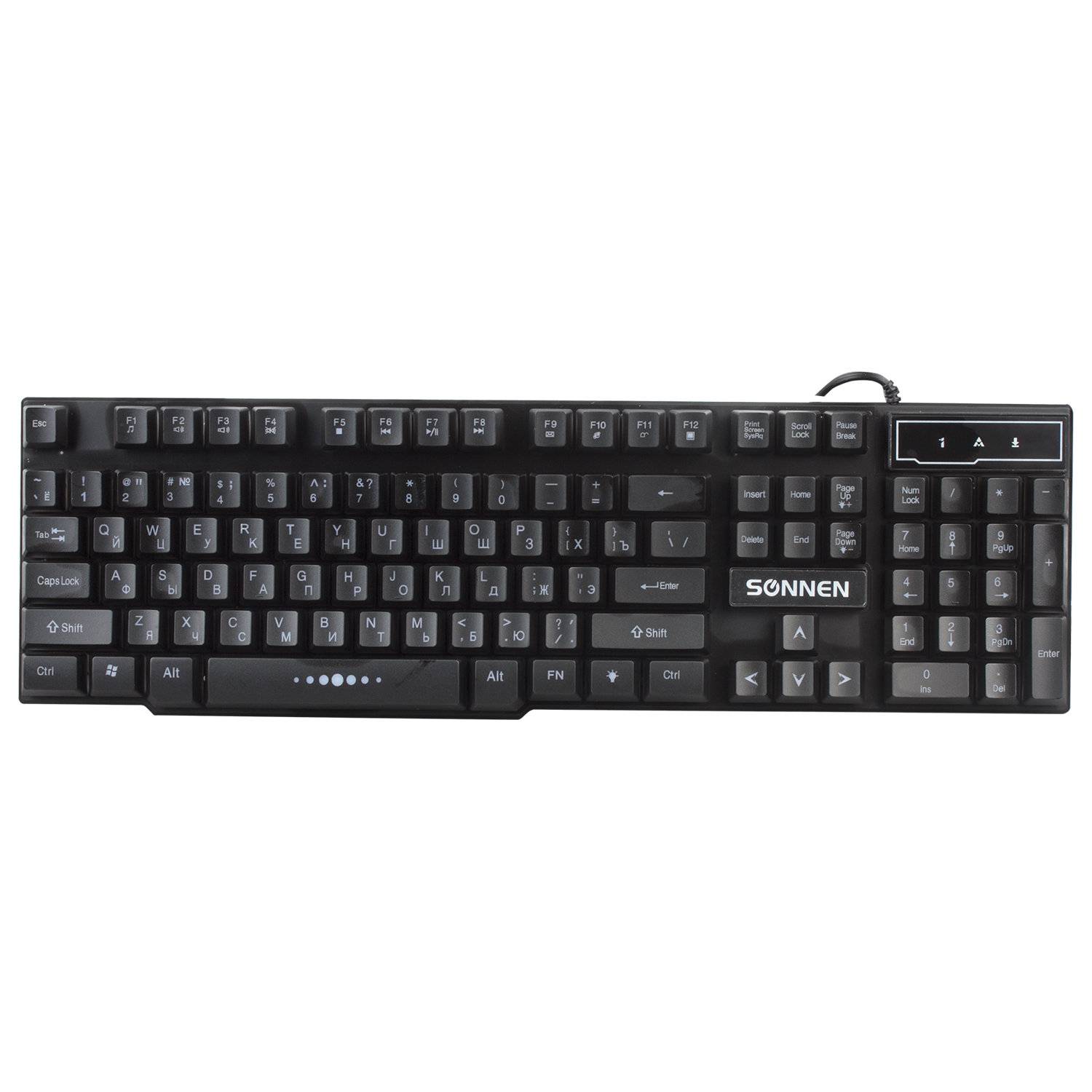 картинка Клавиатура проводная SONNEN KB-7010, USB, черный, 512653 от магазина Альфанит в Кунгуре