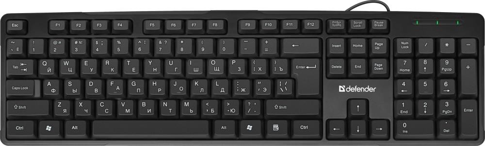картинка Клавиатура проводная Defender Next HB-440, USB, черный, 45440 от магазина Альфанит в Кунгуре