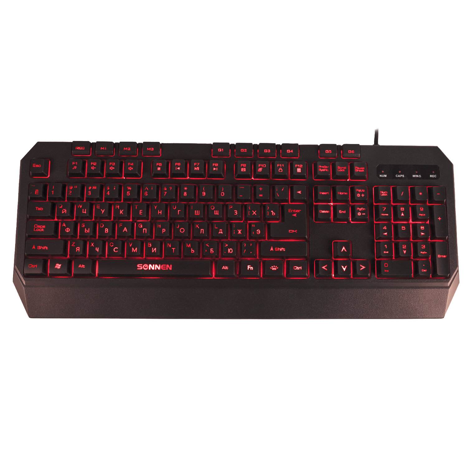 картинка Клавиатура проводная SONNEN KB-7700, USB, черный, 513512 от магазина Альфанит в Кунгуре