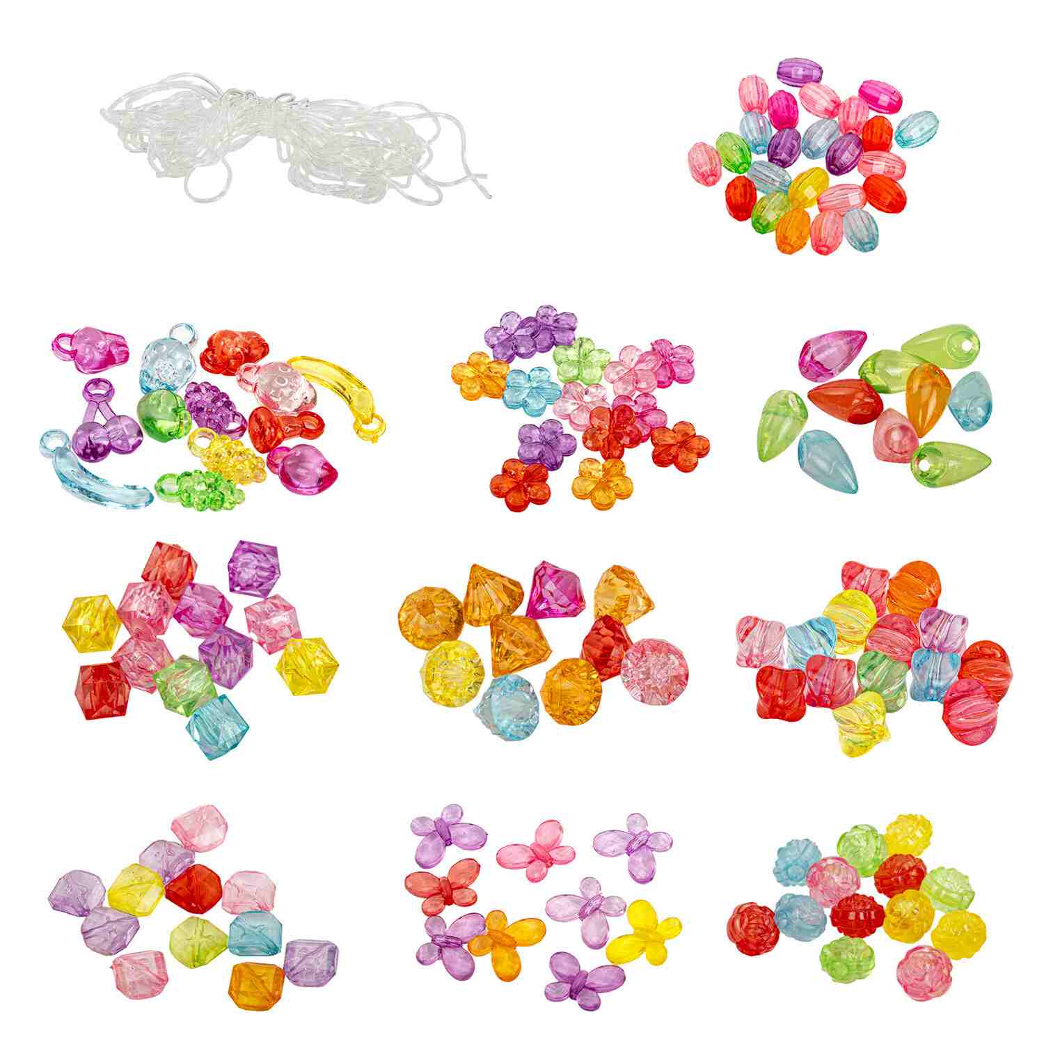 картинка Набор для плетения из бусин, 200 бусин, нить, "Beads Set", BRAUBERG, 664694 от магазина Альфанит в Кунгуре
