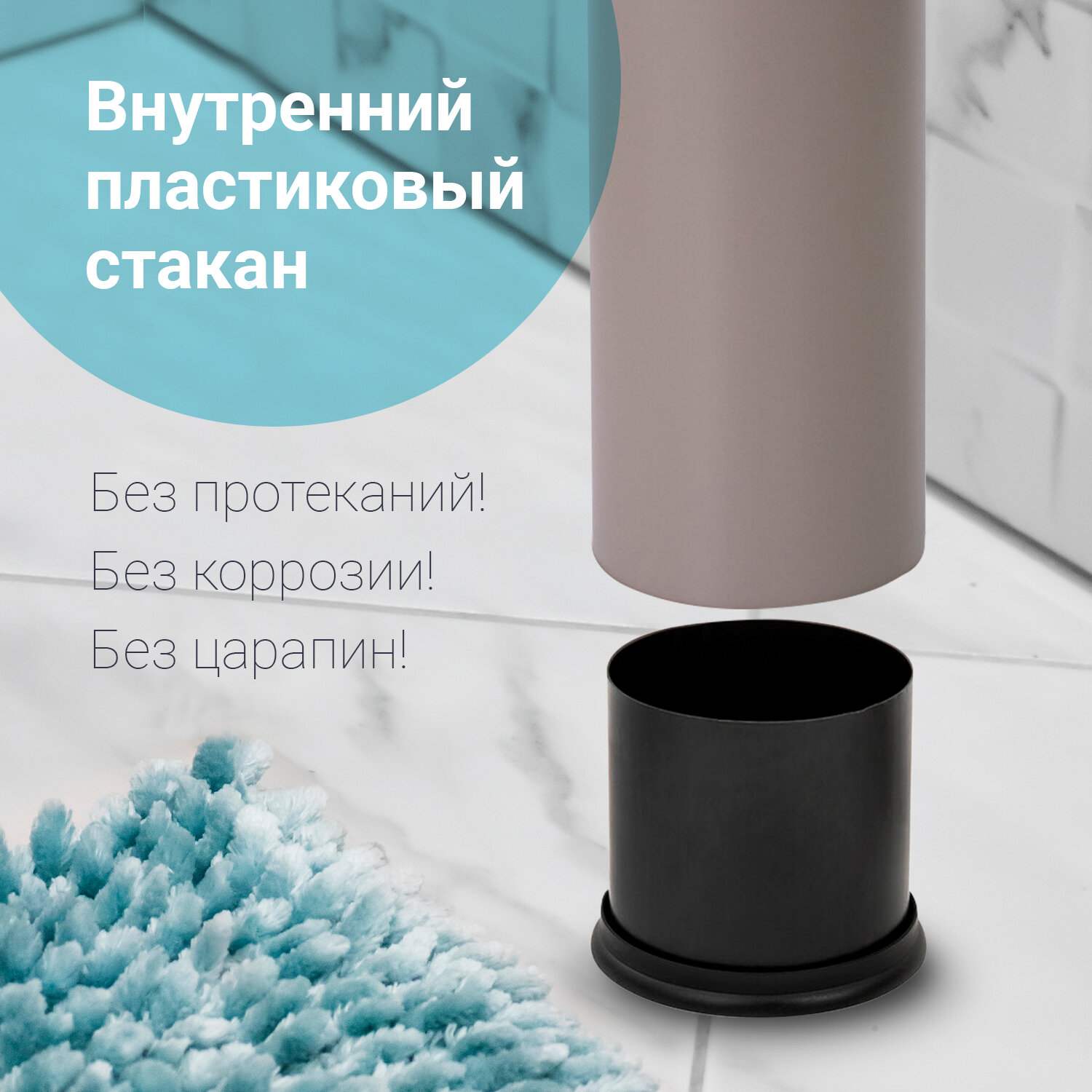картинка Ерш для унитаза, с подставкой, металл, серый, LAIMA, 604961 от магазина Альфанит в Кунгуре
