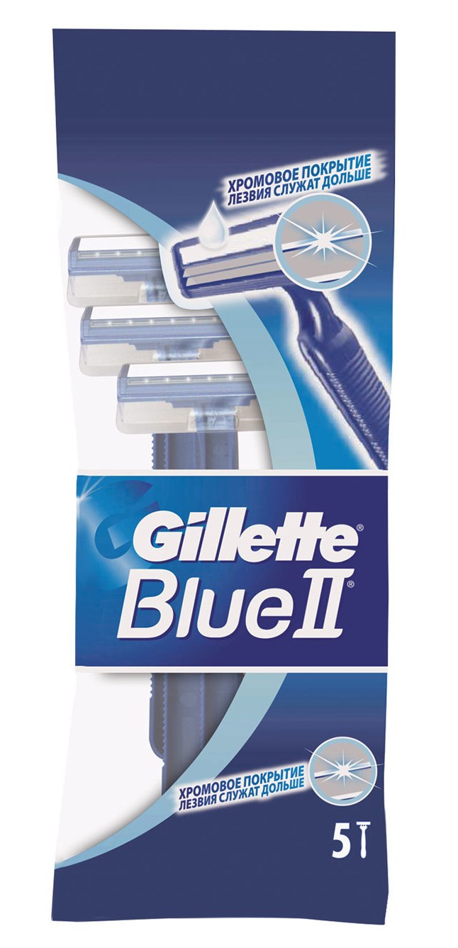 картинка Станок для бритья 5 шт, одноразовые, "BLUE 2", Gillette, 602766 от магазина Альфанит в Кунгуре