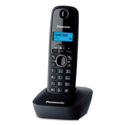 картинка Радиотелефон DECT Panasonic KX-TG1611RUH, ЖК, AOH, Caller ID, справочник на 50 номеров, черный от магазина Альфанит в Кунгуре