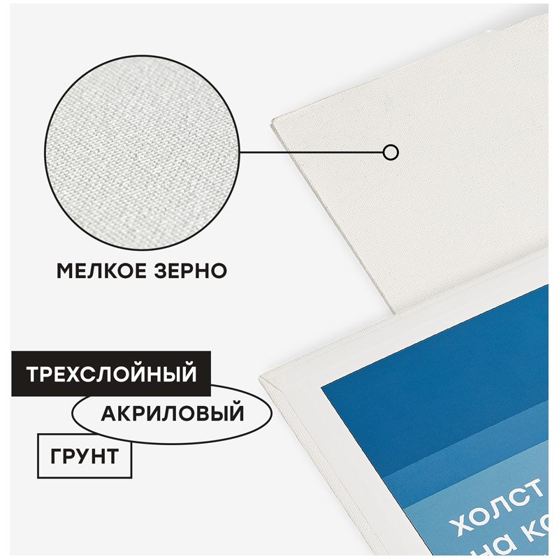 картинка Холст 30*40 см, 280 г/м2, 100% хлопок, на картоне, грунтованный, мелкое зерно, "Студия", Гамма, 280818_06 от магазина Альфанит в Кунгуре