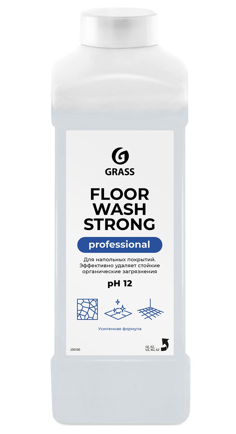 картинка Средство для мытья пола, 1 л, концентрат, бутыль, "FLOOR WASH STRONG", GRASS, 250100 от магазина Альфанит в Кунгуре