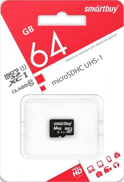 картинка Карта памяти micro-SDXC SmartBuy 64 GB Class 10, SB64GBSDCL10-00 UHS-I от магазина Альфанит в Кунгуре