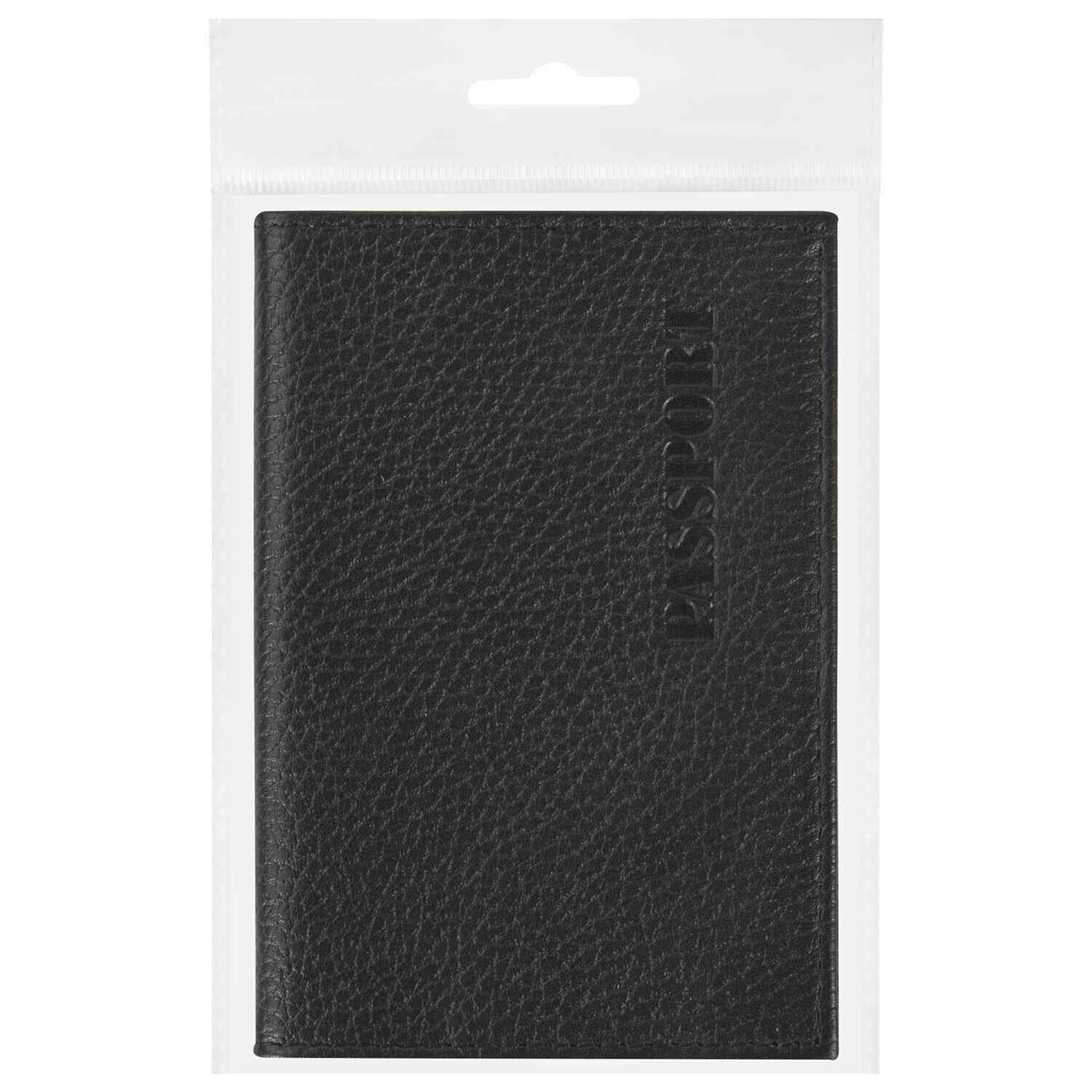 картинка Обложка для паспорта, натуральная кожа, черный, "Passport", BRAUBERG, 238192 от магазина Альфанит в Кунгуре