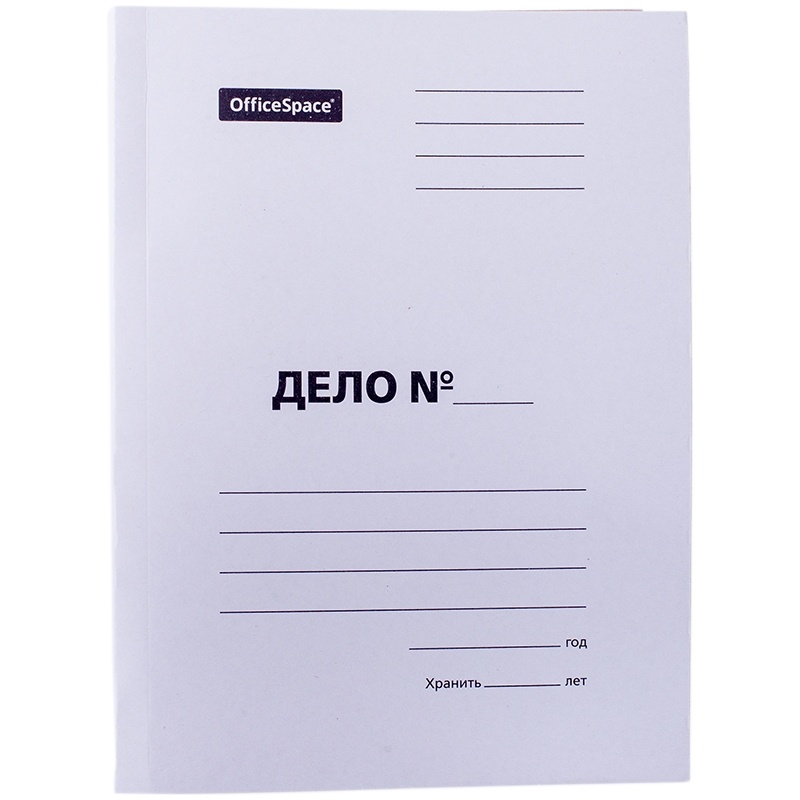 картинка Папка-скоросшиватель, А4, 260 г/м2, до 200 л, картон, белый, немелованный, пробитый, "Дело", OfficeSpace, 257317 от магазина Альфанит в Кунгуре