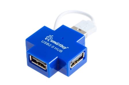 картинка Разветвитель SmartBuy SBHA-6900-B, USB 2.0, 4 порта, синий от магазина Альфанит в Кунгуре