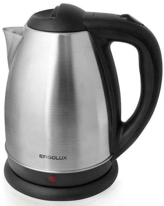 картинка Чайник электрический Ergolux ELX-KS01-C72, 1,8л, 2300Вт, сталь, черный, 13120 от магазина Альфанит в Кунгуре