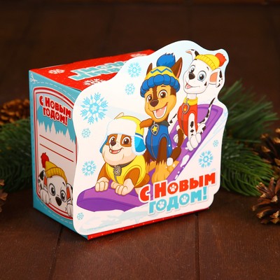 картинка Коробка подарочная, 11*11*8 см, "PAW PATROL. С Новым годом", 3580005 от магазина Альфанит в Кунгуре