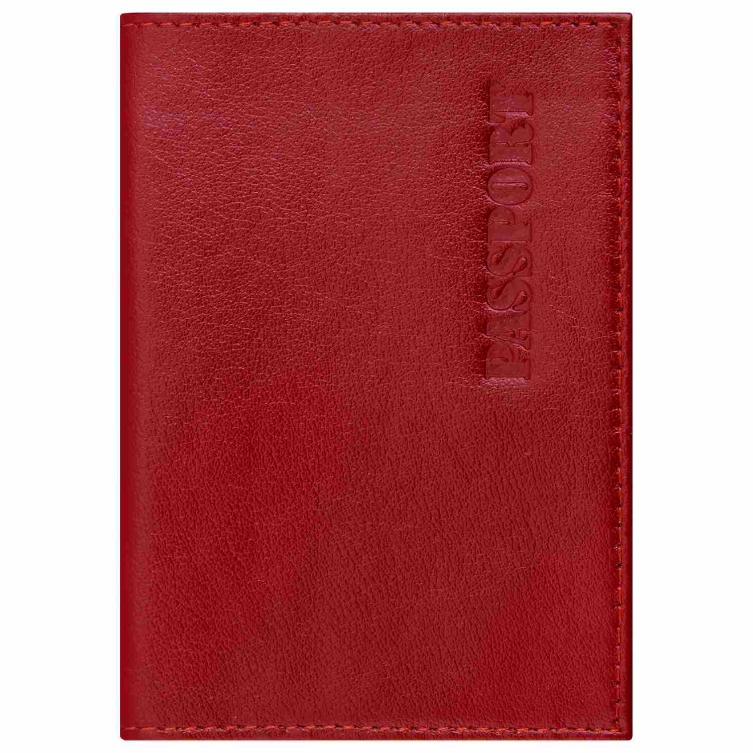 картинка Обложка для паспорта, натуральная кожа, красный, "Passport", BRAUBERG, 237178 от магазина Альфанит в Кунгуре