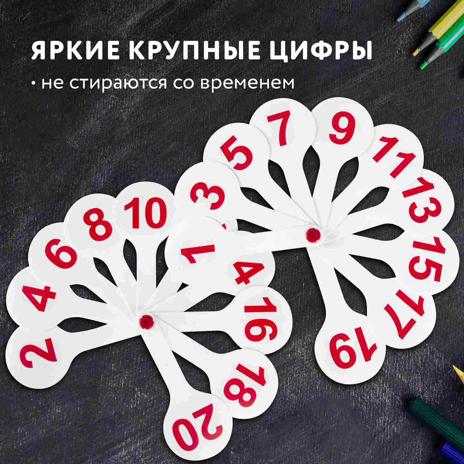 картинка Веер-касса, "Цифры от 1 до 20", ПИФАГОР, 227392 от магазина Альфанит в Кунгуре