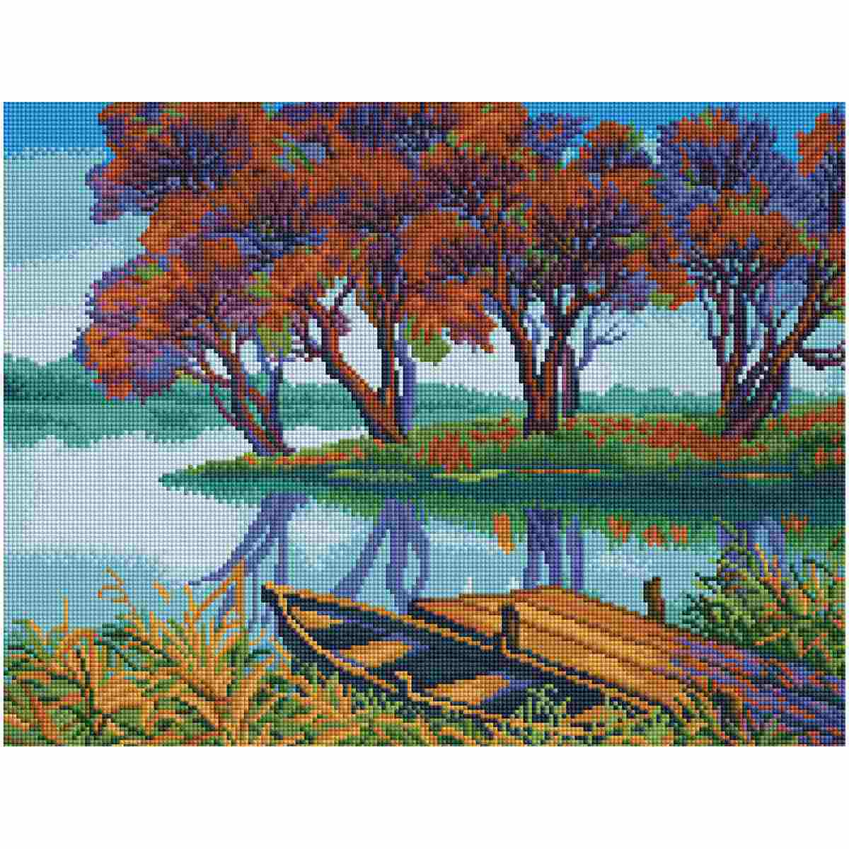 картинка Алмазная картина, 40*50 см, на холсте, полная выкладка, "Осенний пейзаж", Три совы, АМП4050_52982 от магазина Альфанит в Кунгуре