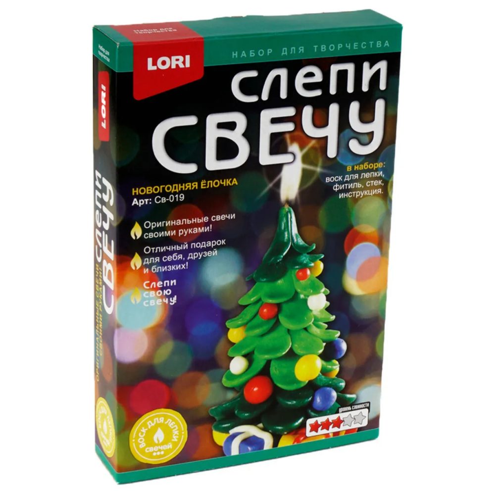 картинка Набор для создания свечей, "Восковая свеча. Новогодняя елочка", Lori, Св-019 от магазина Альфанит в Кунгуре