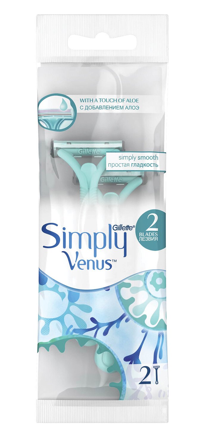 картинка Станок одноразовый, 2 шт, для женщин, "SIMPLY 2", Gillette от магазина Альфанит в Кунгуре
