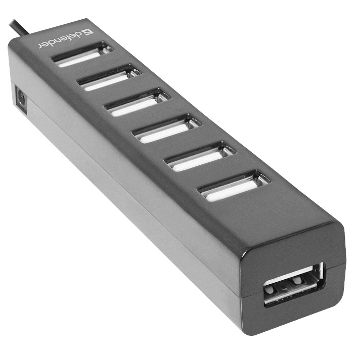 картинка Разветвитель Defender Quadro Swift, USB 2.0, 7 портов, черный, 83203 от магазина Альфанит в Кунгуре