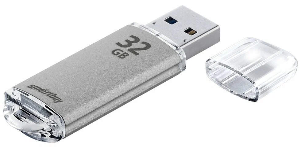 картинка Флеш-диск SmartBuy 32 GB USB 2.0, V-Cut, серебро, SB32GBVC-S от магазина Альфанит в Кунгуре