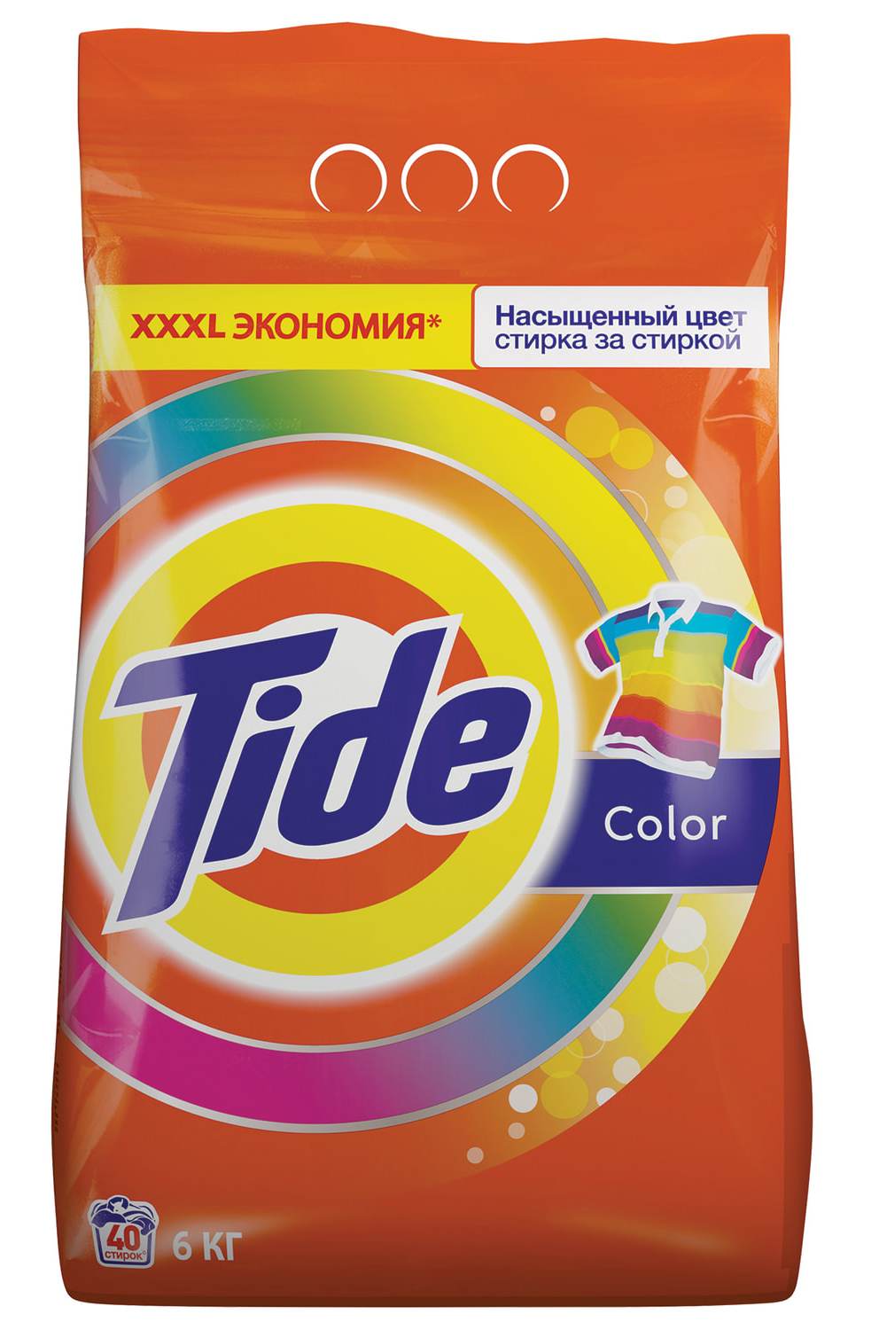 картинка Порошок стиральный, 6 кг, пакет, автомат, цветные ткани, "Color", Tide от магазина Альфанит в Кунгуре