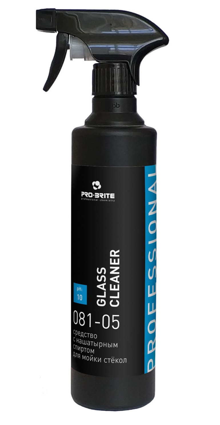 картинка Средство для мытья стекол, 500 мл, бутыль с распылителем, "Glass Cleaner", PRO-BRITE, 081-05 от магазина Альфанит в Кунгуре