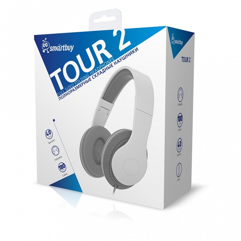 картинка Наушники полноразмерные SmartBuy Tour 2, серый, складные, SBE7640 от магазина Альфанит в Кунгуре